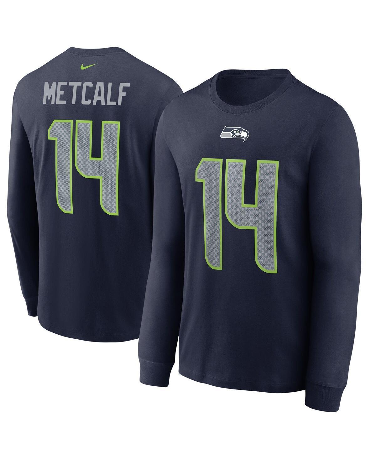 Mens Nike DK Metcalf Seattle Seahawks Player Name & Number Long Sleeve T-Shirt Blue Product Image