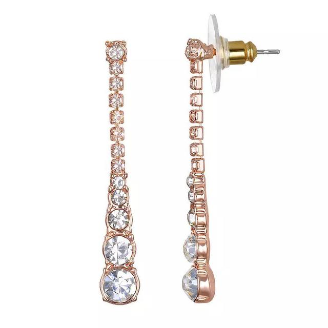 Emberly Rose Gold Tone Small to Large Drop Earrings, Womens, Clear Product Image