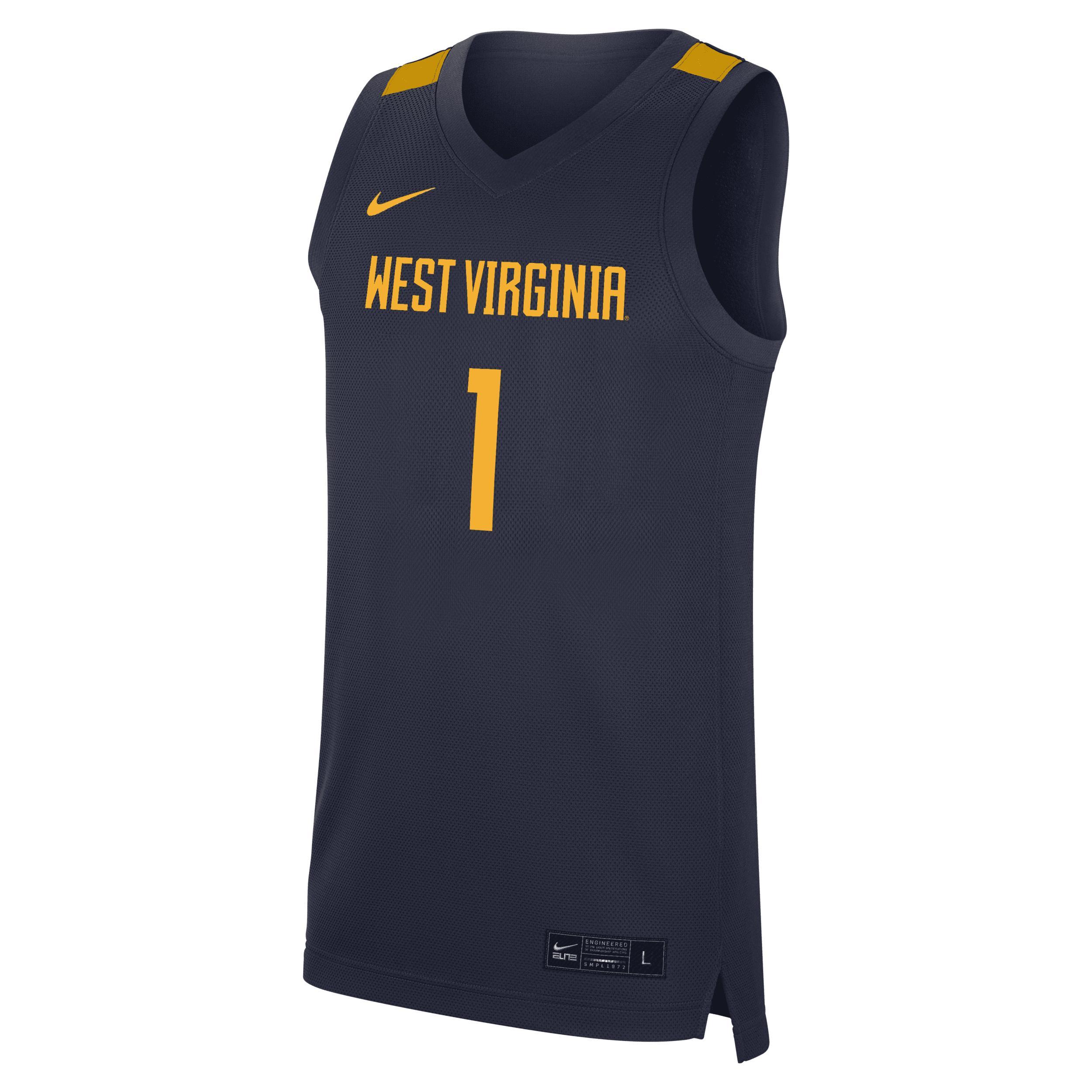 Mens Nike #1 Navy West Virginia Mountaineers Replica Jersey - Navy Product Image