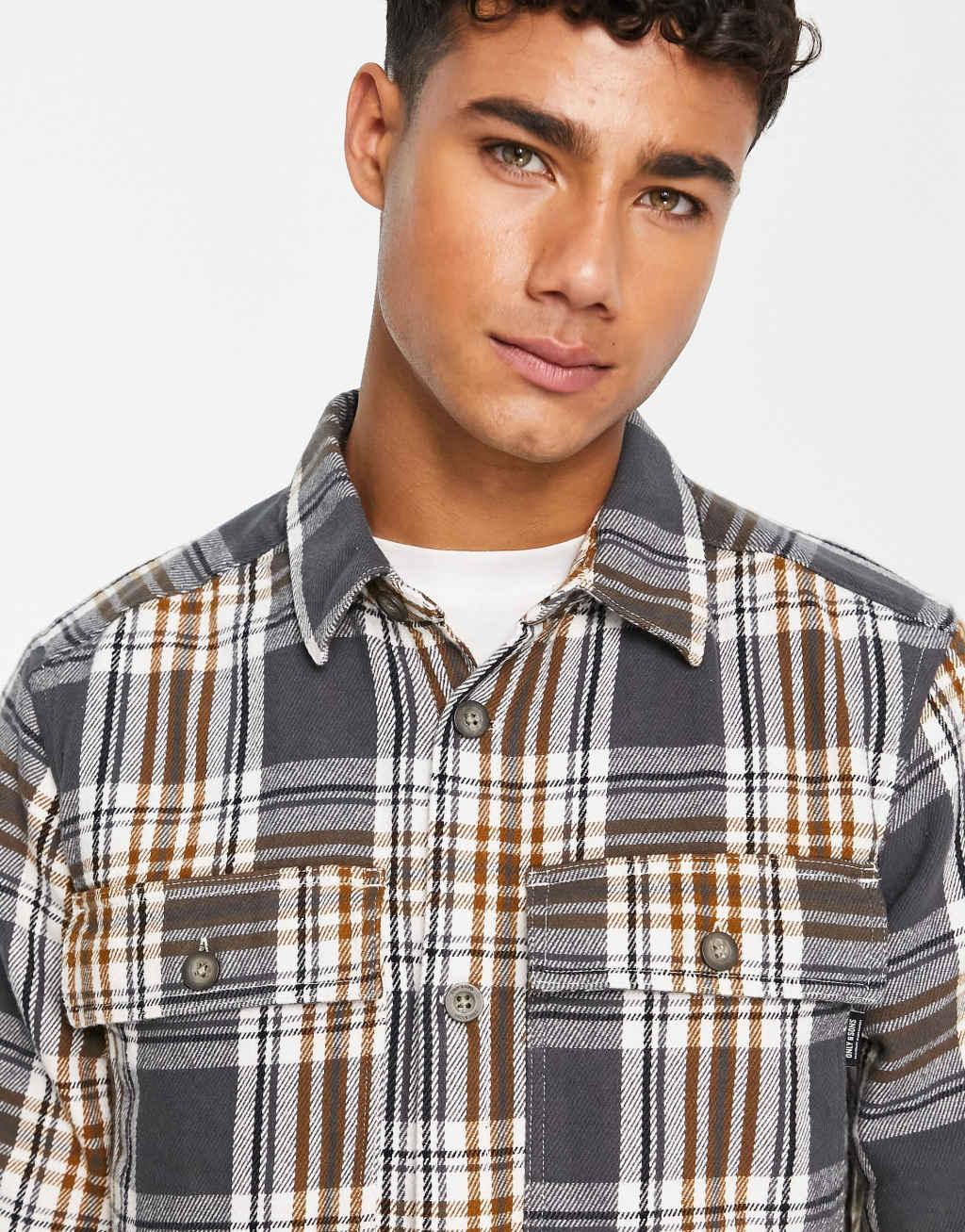 Only & Sons flannel overshirt Product Image