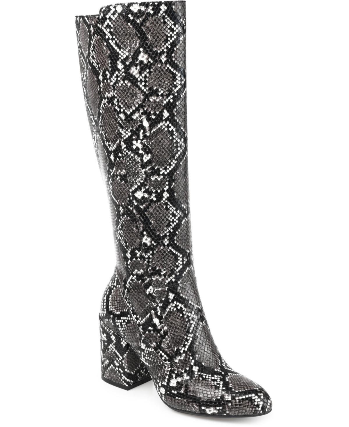 Journee Collection Tavia Womens Faux Snakeskin Knee-High Boots Product Image