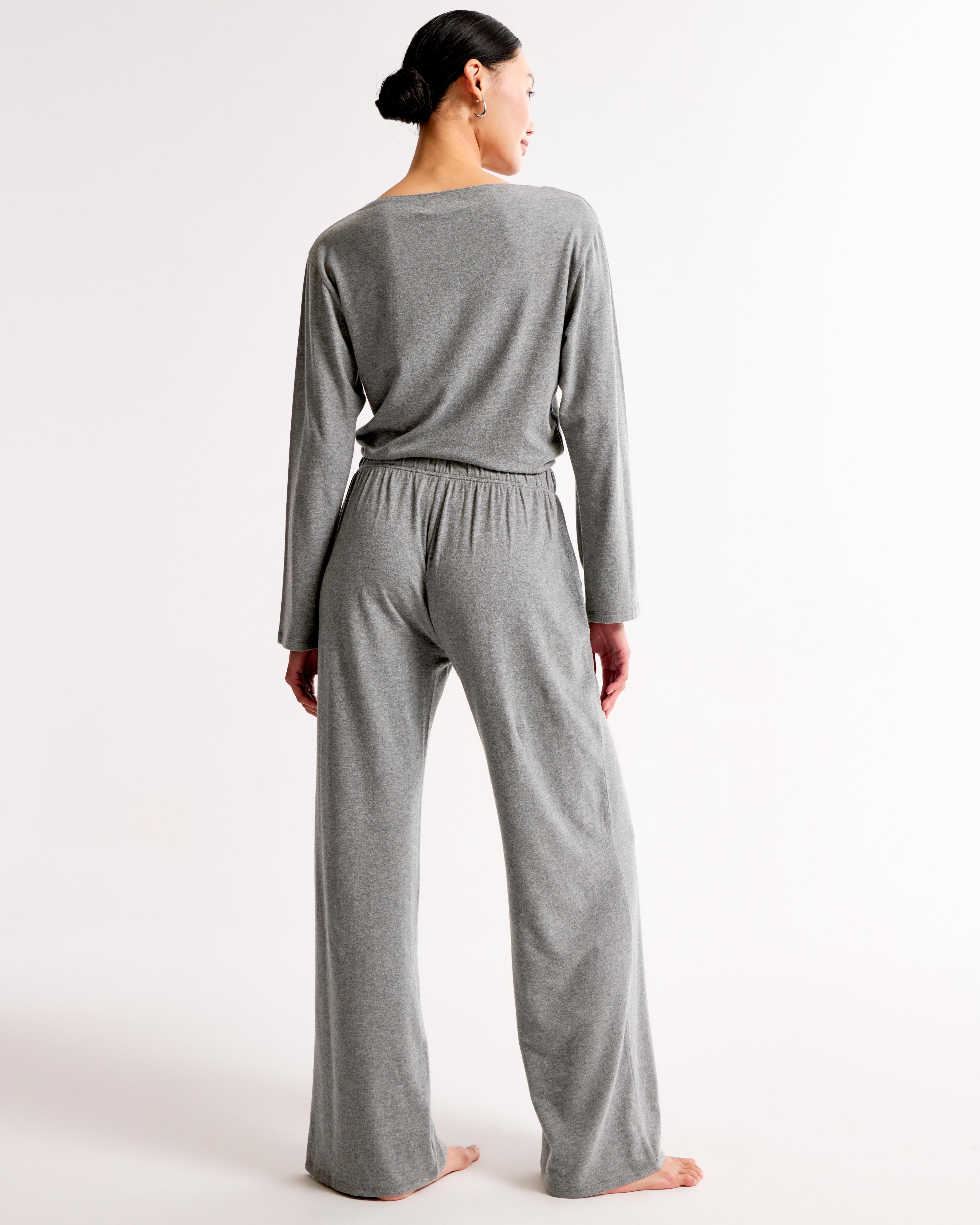 Lounge Off-The-Shoulder Long-Sleeve Jumpsuit Product Image