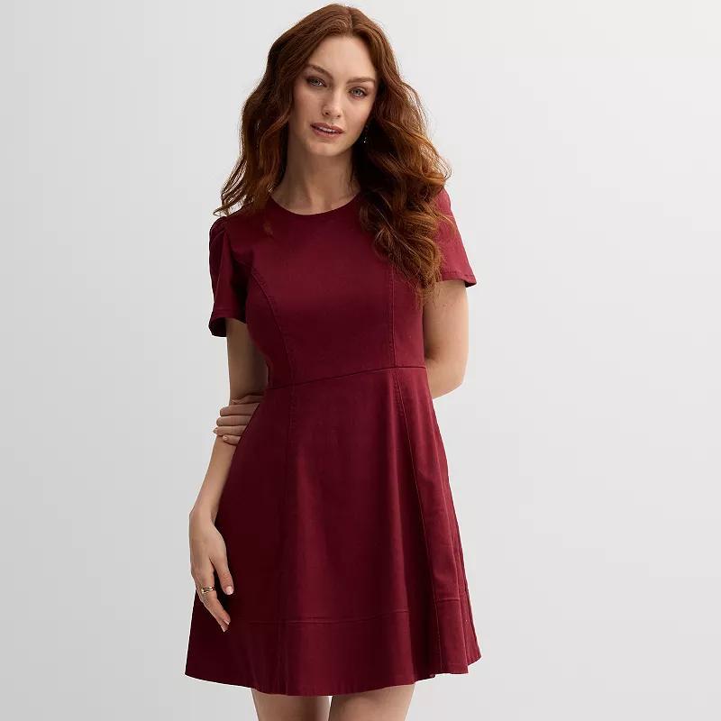 Womens Draper James Short Sleeve Circle Dress Red Product Image