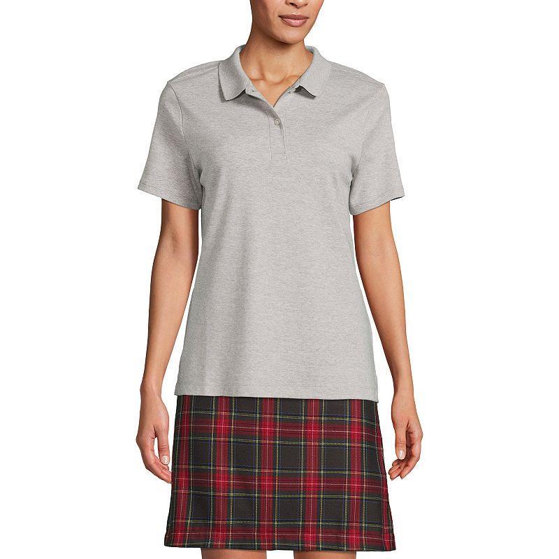 Womens Lands End School Uniform Short Sleeve Interlock Polo Shirt Product Image