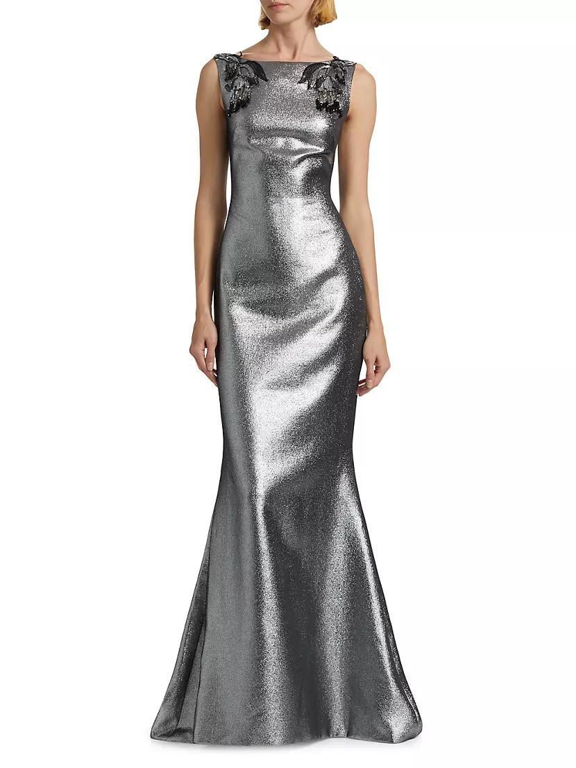 Sabina Metallic-Lamé Sleeveless Gown Product Image