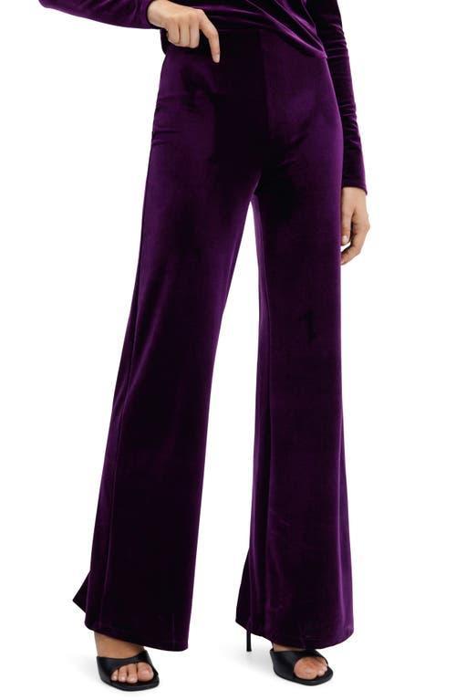 MANGO - Flared velvet pants purpleWomen Product Image