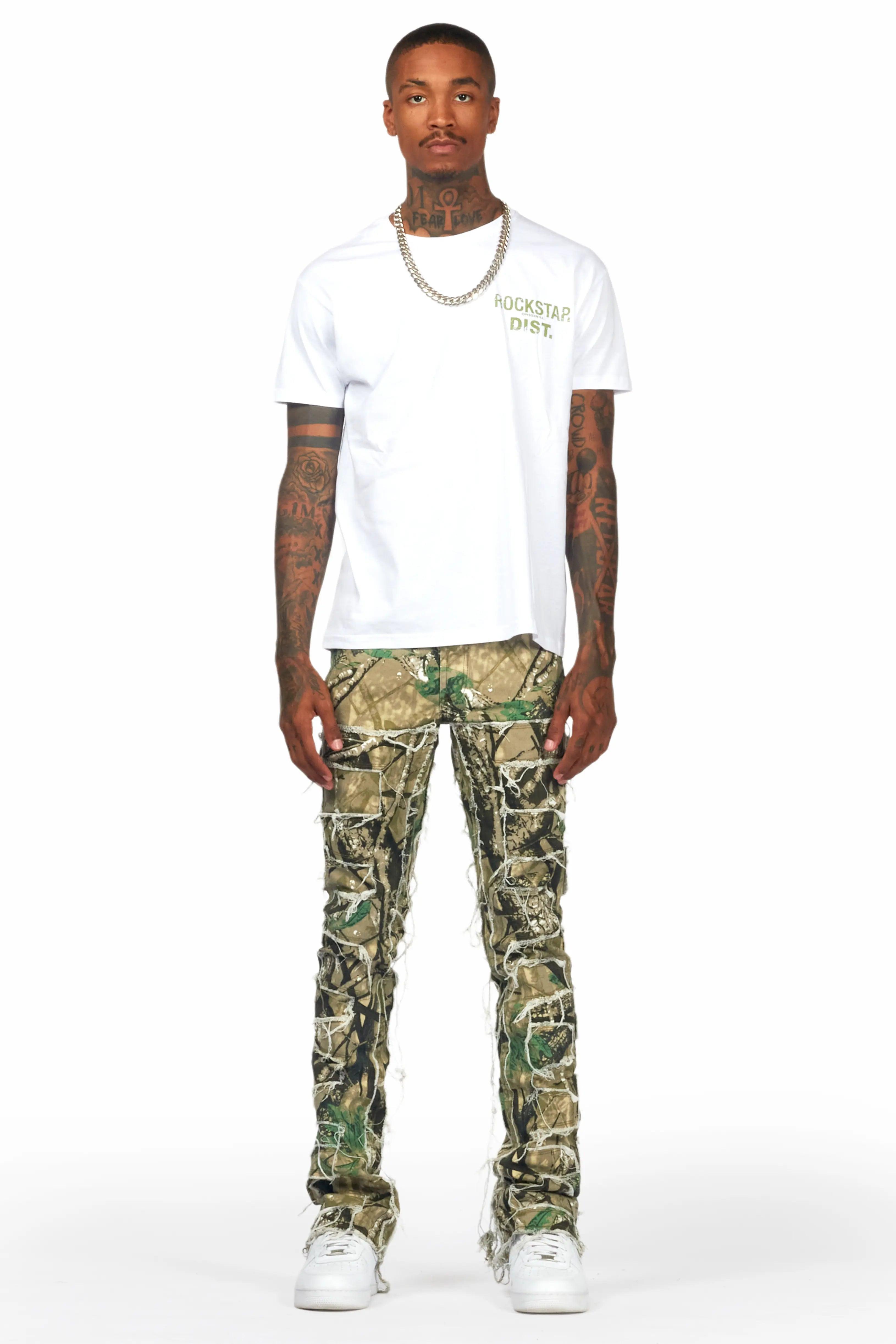 Lake White T-Shirt & Shake Stacked Flare Jean Bundle Male Product Image