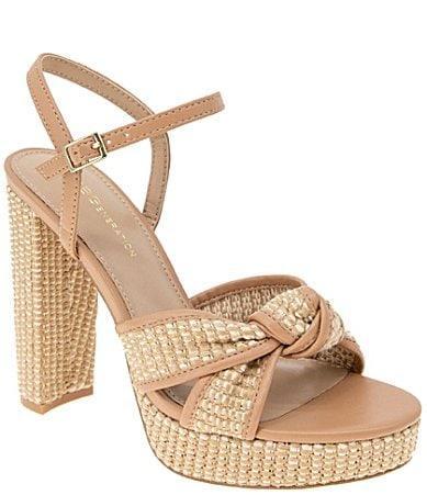 BCBGeneration Orlie Woven Raffia Knotted Platform Sandals Product Image