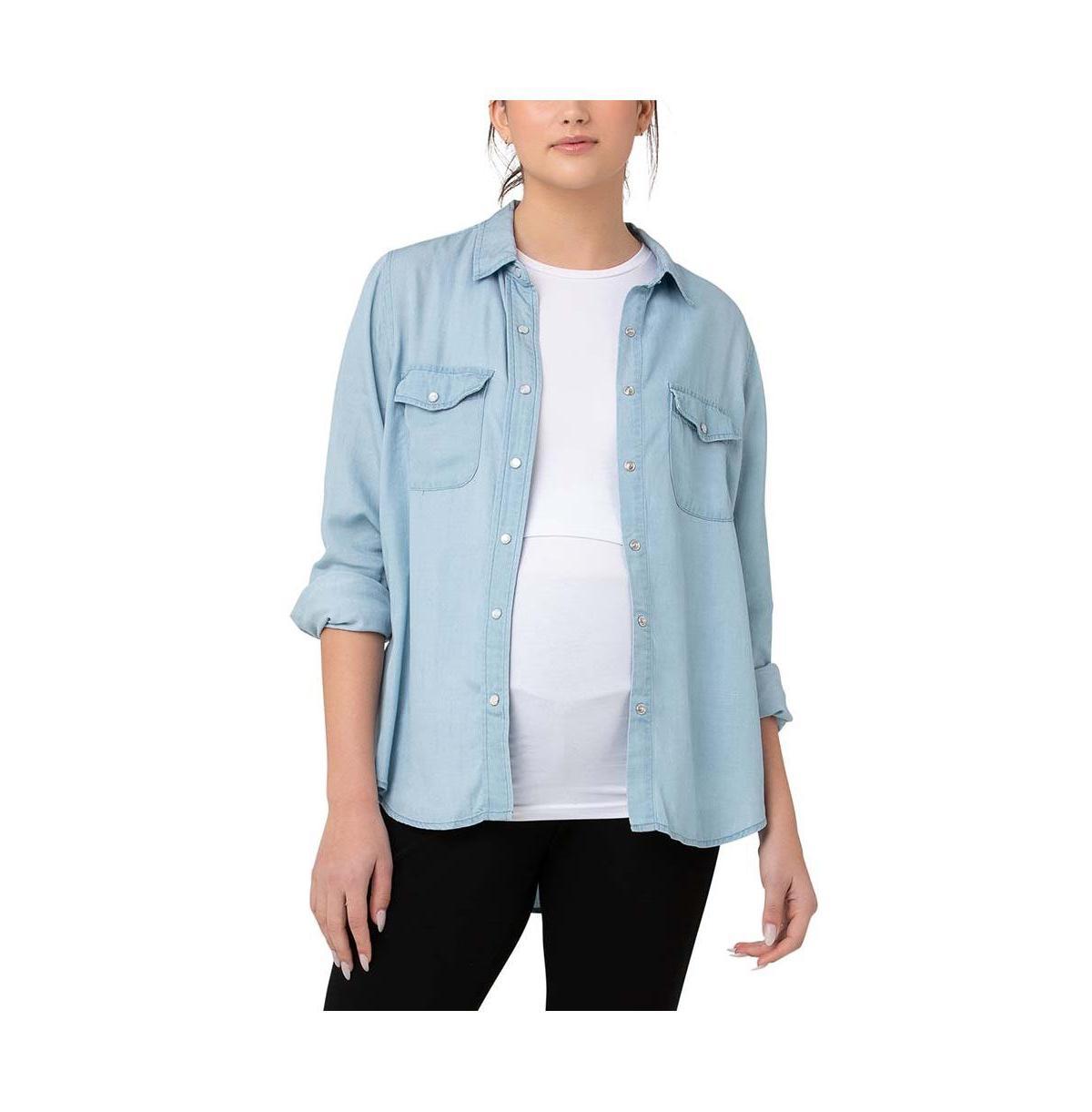 Ripe Maternity Maternity Ripe Bec Chambray Women Shirt Clean Fade Product Image