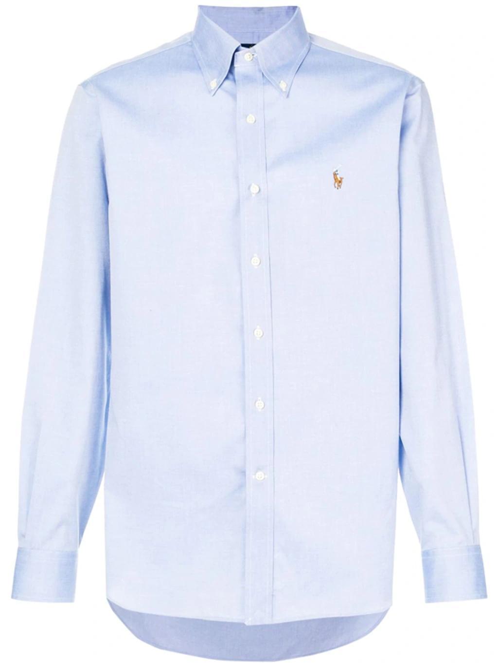 Embroidered Logo Cotton Shirt In Pastel Product Image