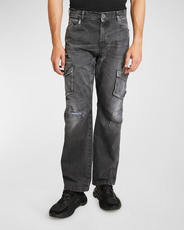 Mens Destroyed Cargo Pants Product Image