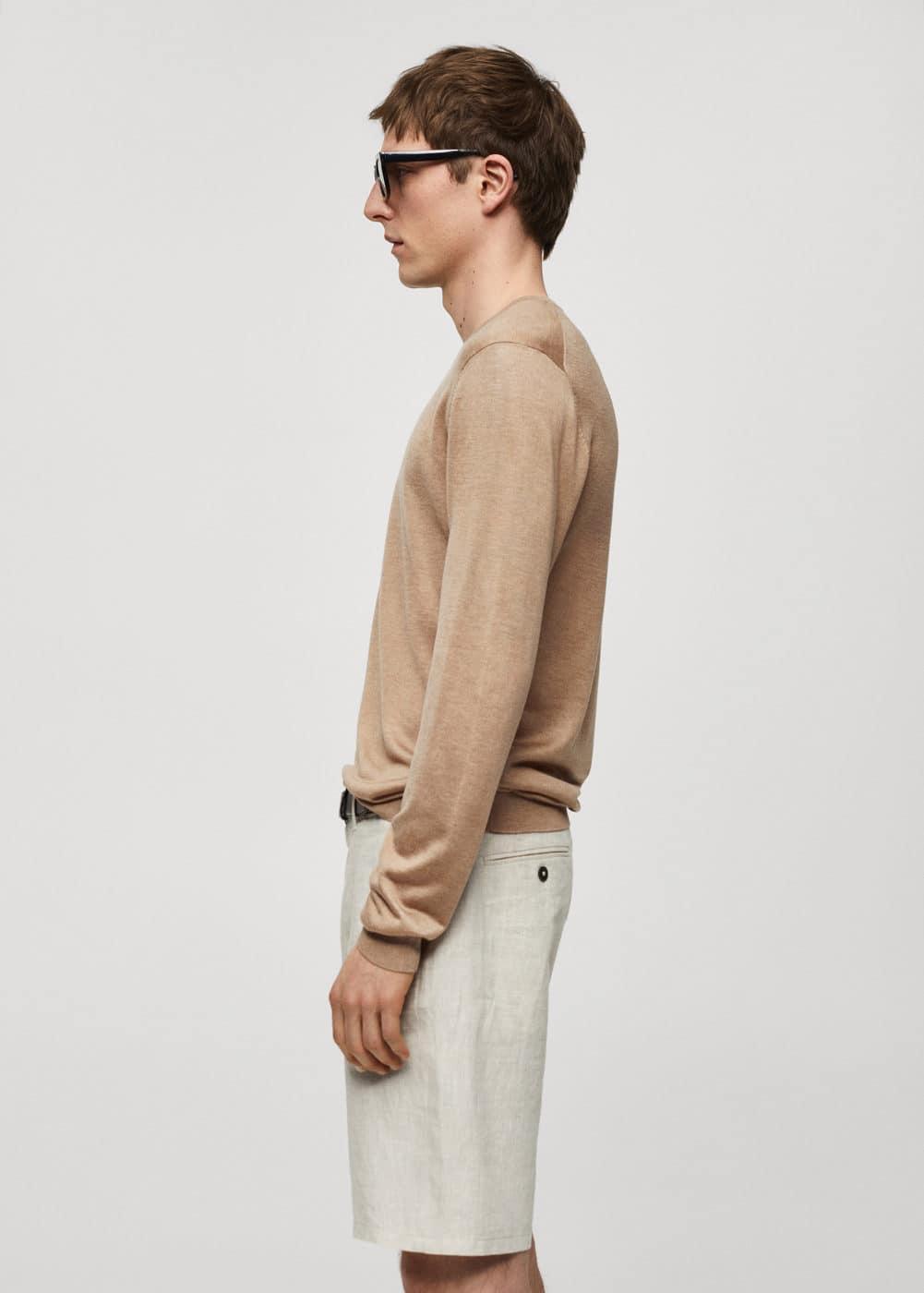 MANGO MAN - Fine mulberry silk sweater mink greyMen Product Image