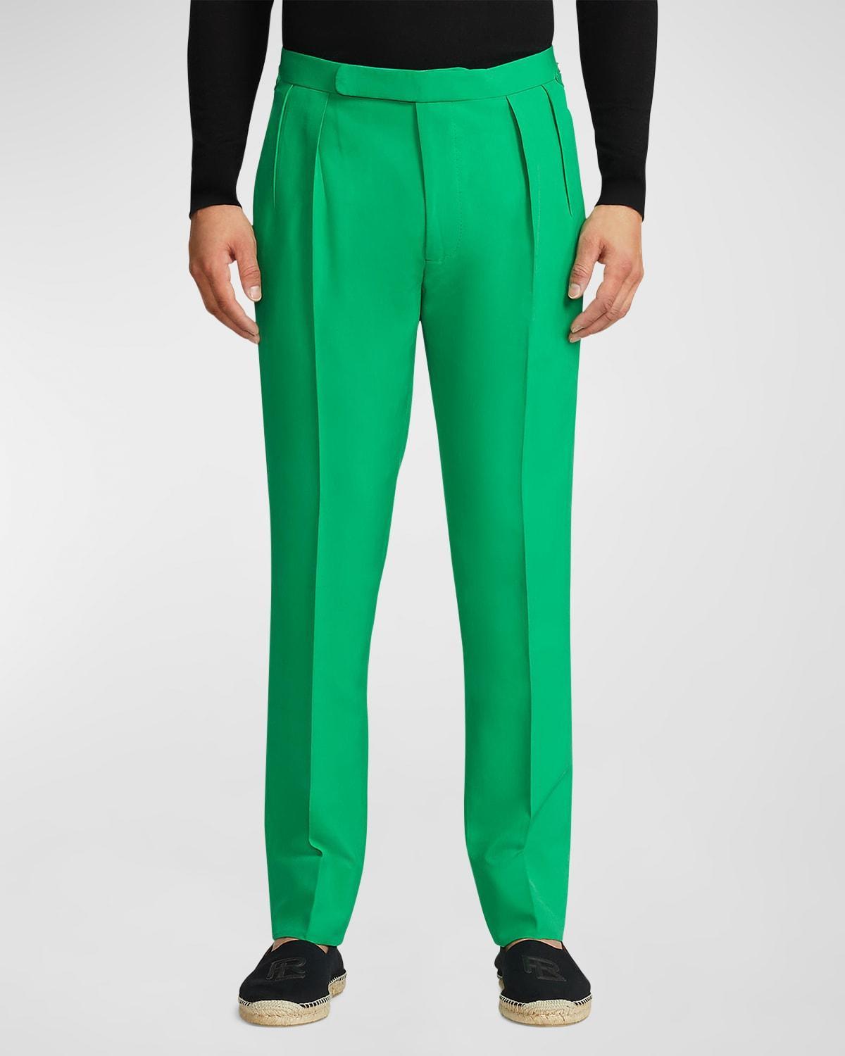 Mens Gregory Silk Pleated Trousers Product Image