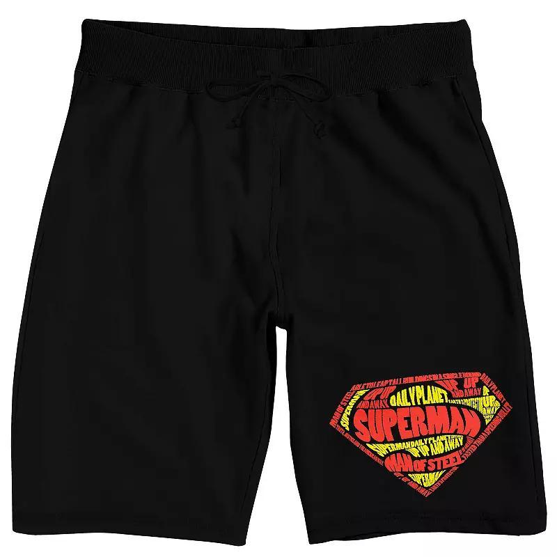 Mens Superman Classic Logo Sleep Shorts Black Product Image