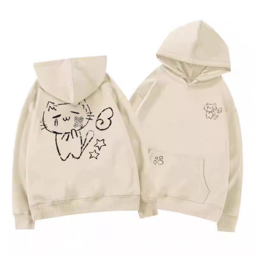 Couple Matching Cartoon Print Hoodie Product Image