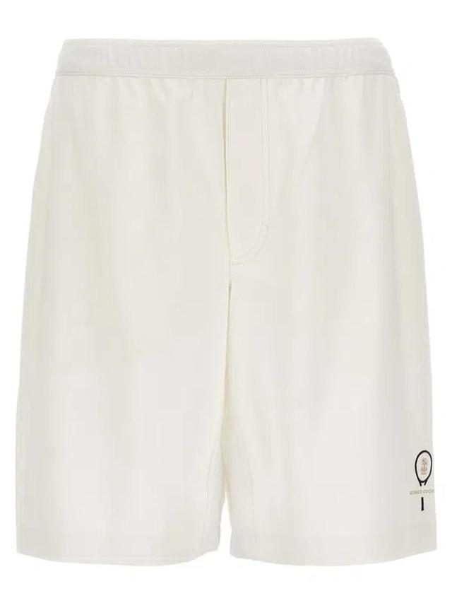 Embroidered Logo Bermuda Shorts In White Product Image