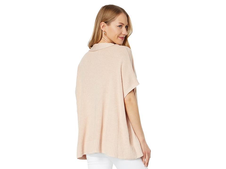 Lilla P Shawl Collar Poncho Sweater (Wheat) Women's Clothing Product Image