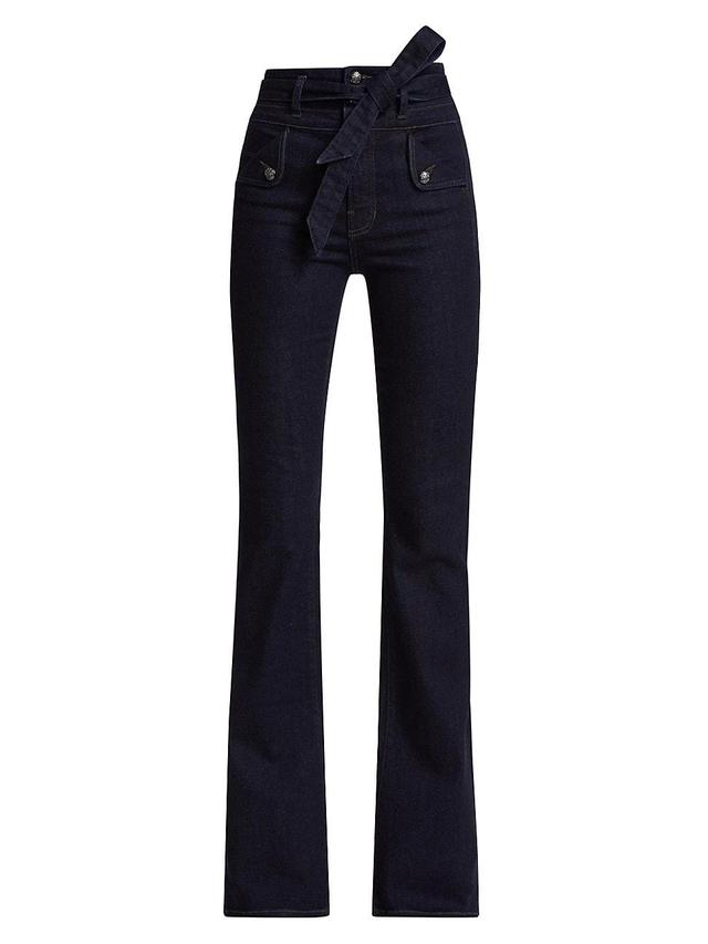 Womens Giselle Belted Flared Jeans Product Image