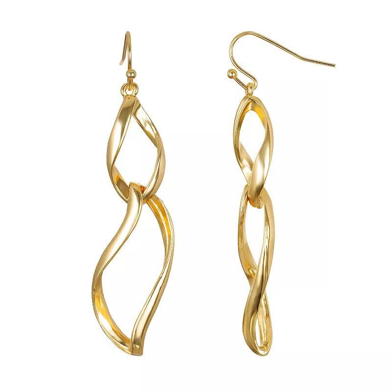 Emberly Gold Tone 2 Part Twist Fishook Earrings, Womens, None Product Image