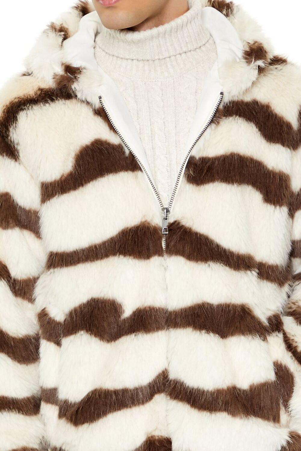 Striped Faux Fur Jacket | Forever 21 Product Image