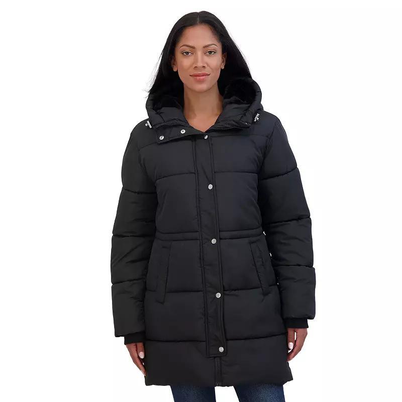 Womens Sebby Collection Cozy Lined Anorak Puffer Jacket Product Image