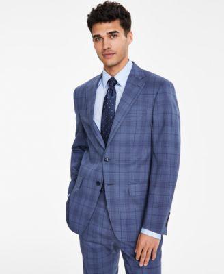 Calvin Klein Mens Slim-Fit Wool Blend Stretch Plaid Suit Separate Jacket Product Image