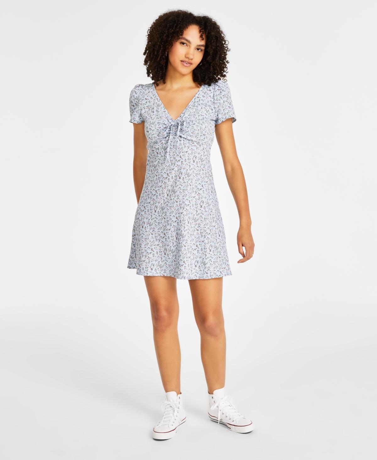 Levis Womens Delray Floral-Print V-Neck Mini Dress Product Image