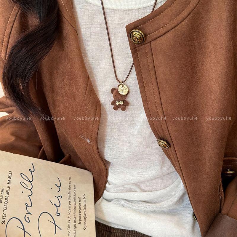 Bear Pendant Cord Necklace Product Image