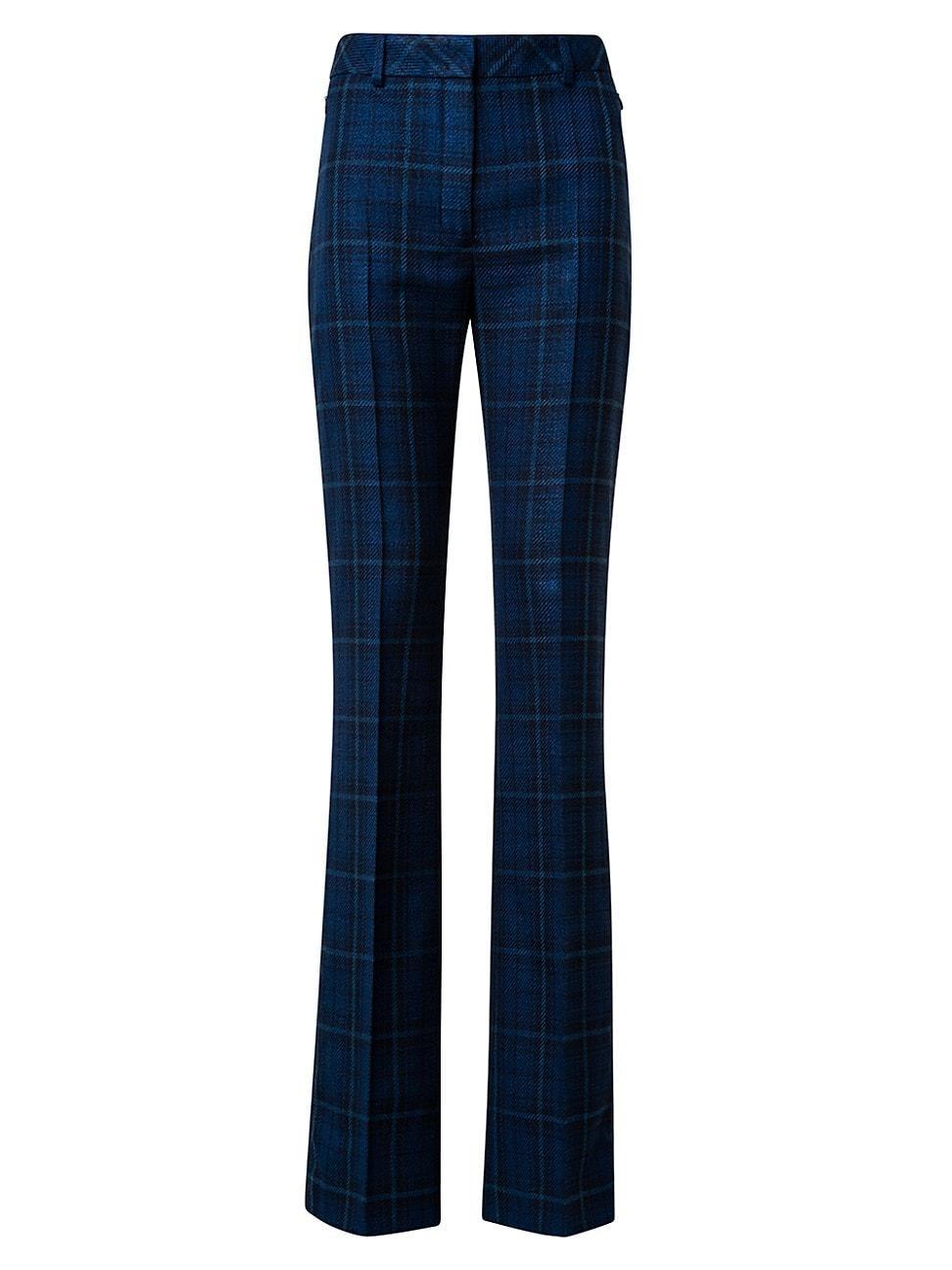 Womens Mariyln Cotton-Silk Plaid Pants Product Image