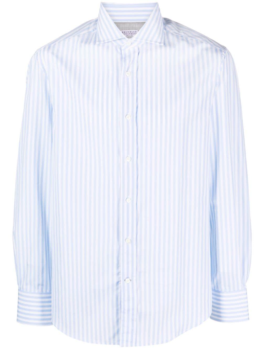 Striped Long-sleeved Shirt In Multi Product Image