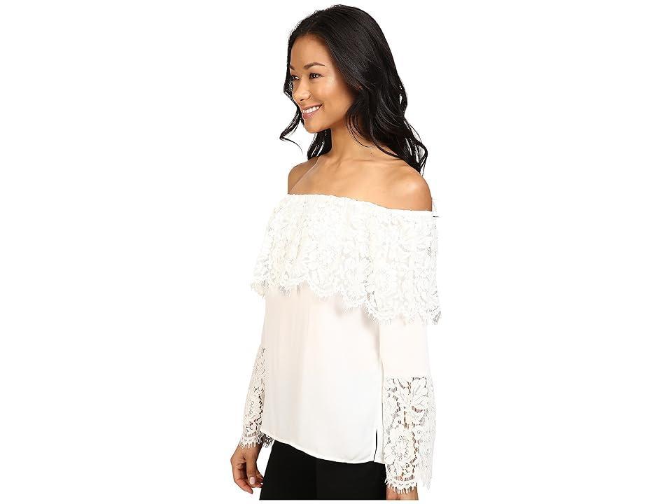 Vince Camuto Lace Bell Sleeve Off Shoulder Blouse (New Ivory) Women's Blouse Product Image