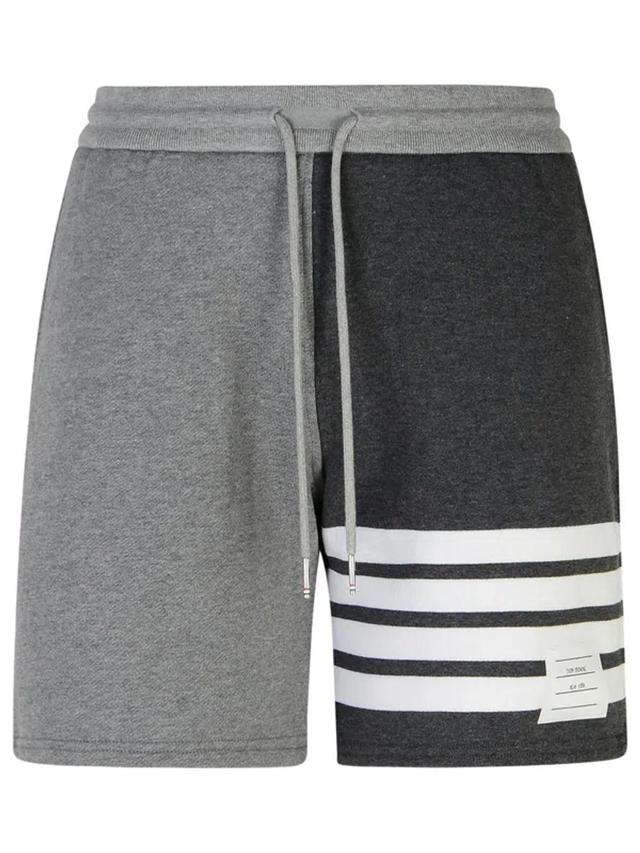 '4 Bar' Grey Cotton Shorts Product Image