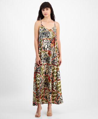 Tahari Asl Womens Printed Maxi Dress - Black Product Image