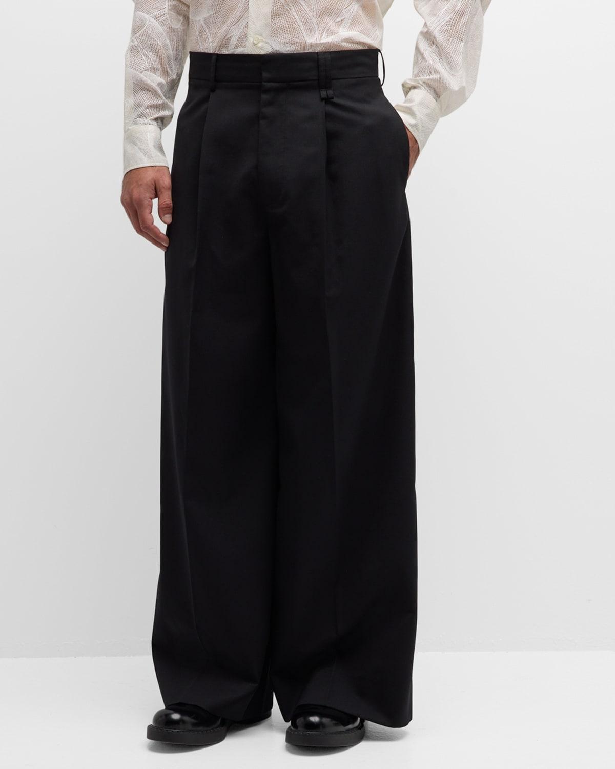 Men's Wide-Leg Wool Trousers Product Image