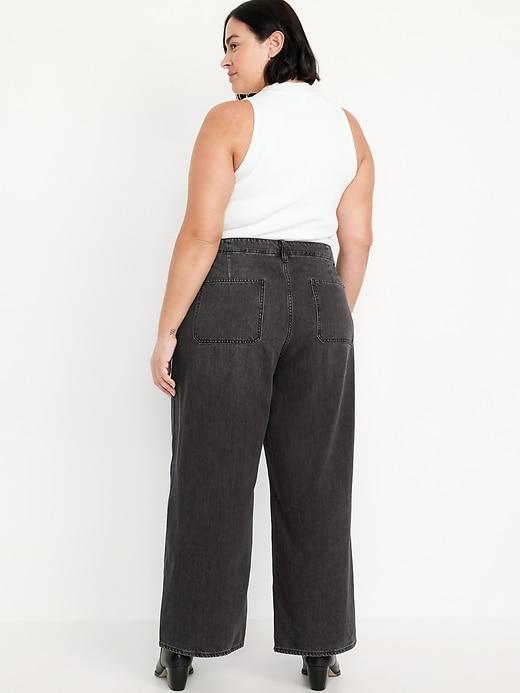 High-Waisted Baggy Wide-Leg Trouser Jeans Product Image