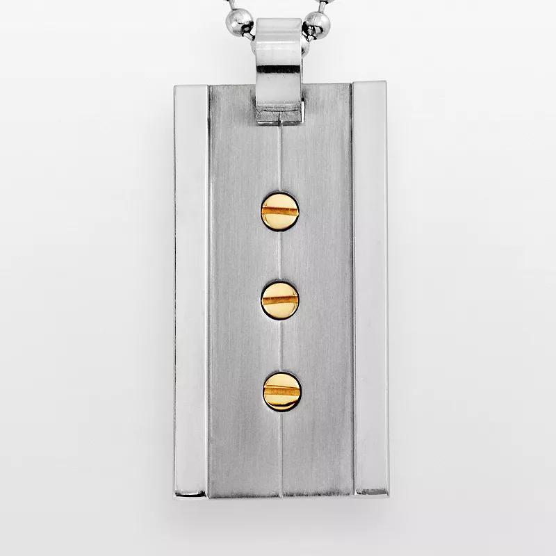 Stainless Steel & Yellow Immersion-Plated Stainless Steel Pendant - Men, Mens Multicolor Product Image