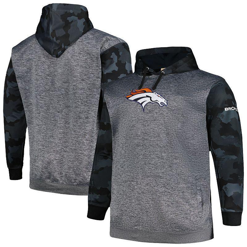 Mens Fanatics Branded Heather Charcoal Denver Broncos Big & Tall Camo Pullover Hoodie Product Image