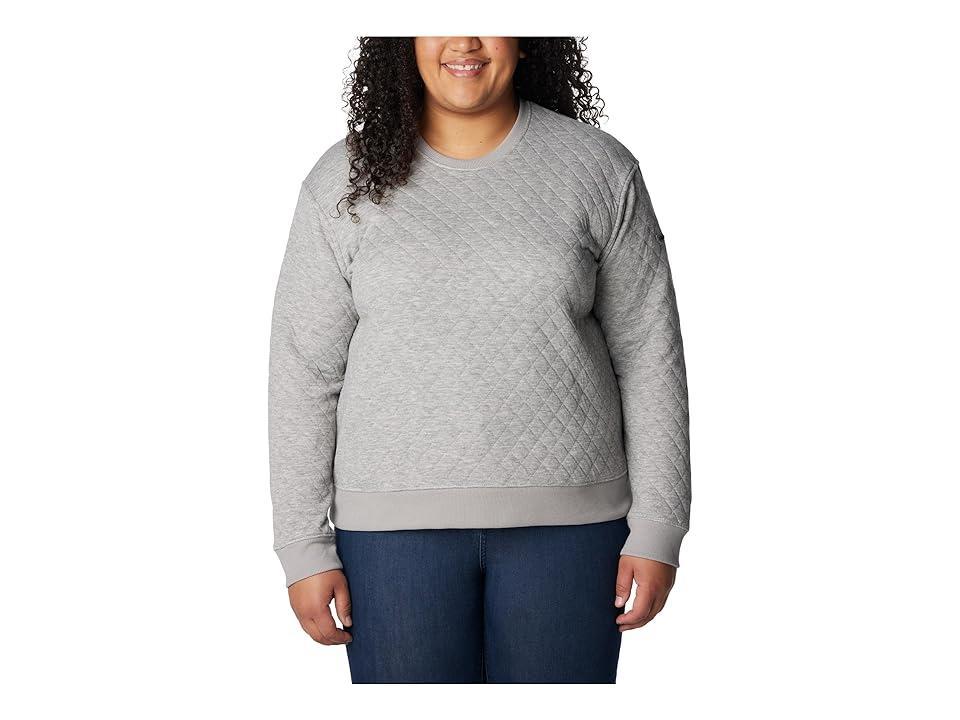 Columbia Plus Size Columbia Lodge Quilted Crew (Light Grey Heather) Women's Clothing Product Image