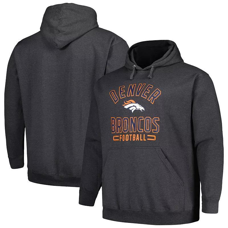 Mens Fanatics Heather Charcoal Denver Broncos Big and Tall Pullover Hoodie Product Image