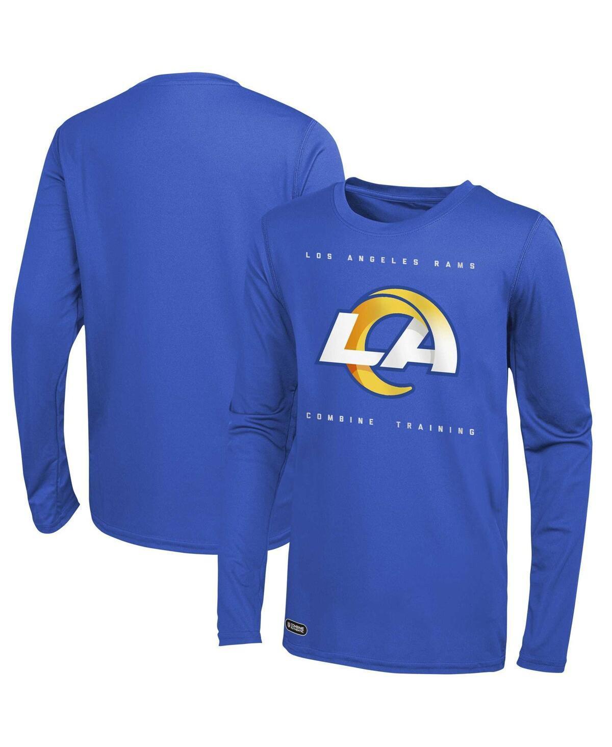 Mens Royal Los Angeles Rams Side Drill Long Sleeve T-Shirt Product Image