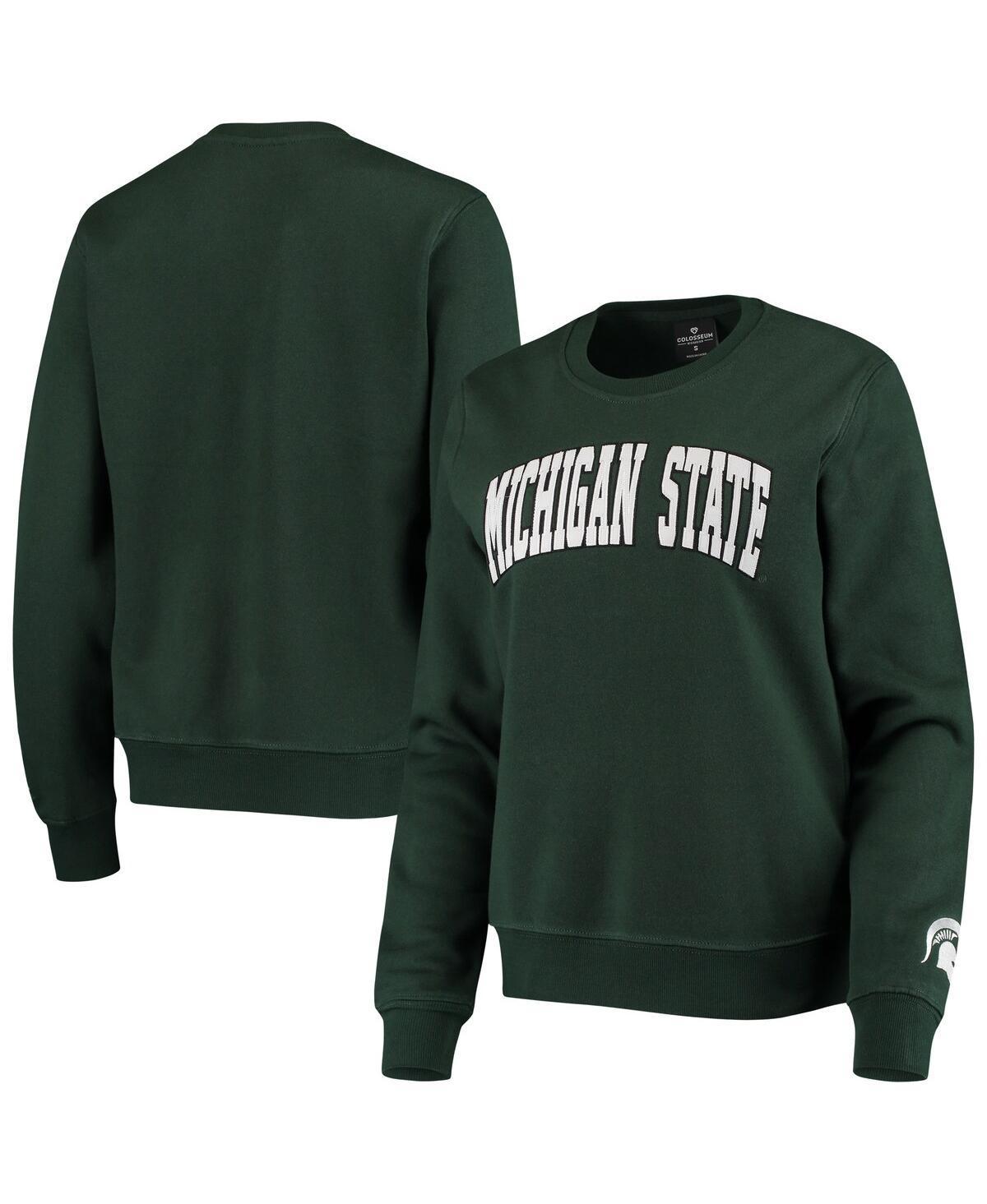 Womens Colosseum Green Michigan State Spartans Campanile Pullover Sweatshirt Product Image