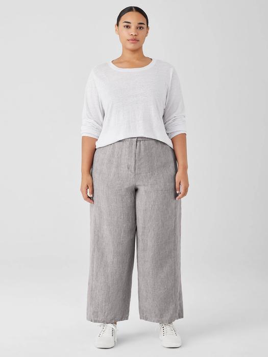 Washed Organic Linen Délavé Wide Trouser Pant Product Image