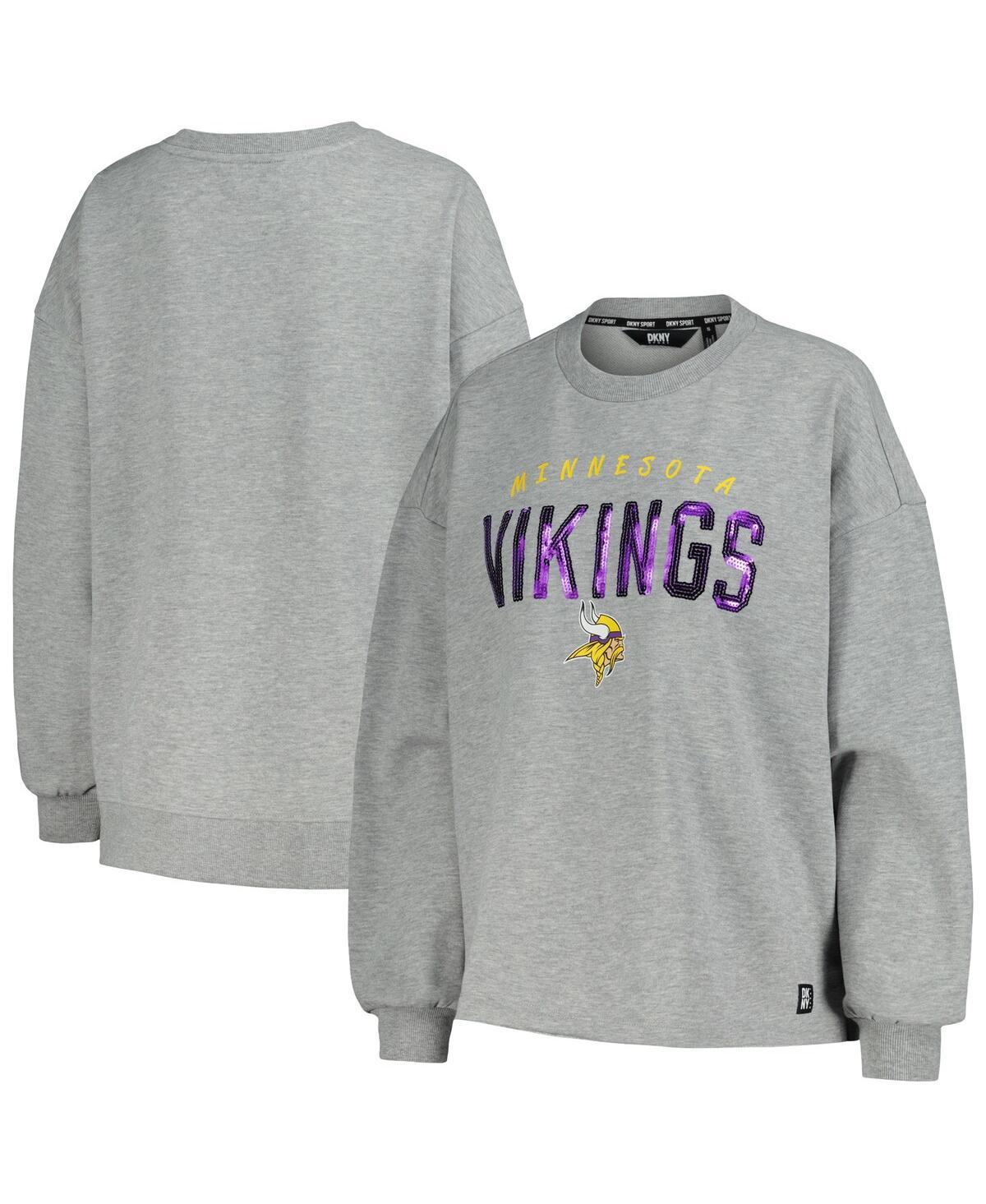 Dkny Sport Womens Heather Charcoal Minnesota Vikings Penelope Pullover Sweatshirt Product Image