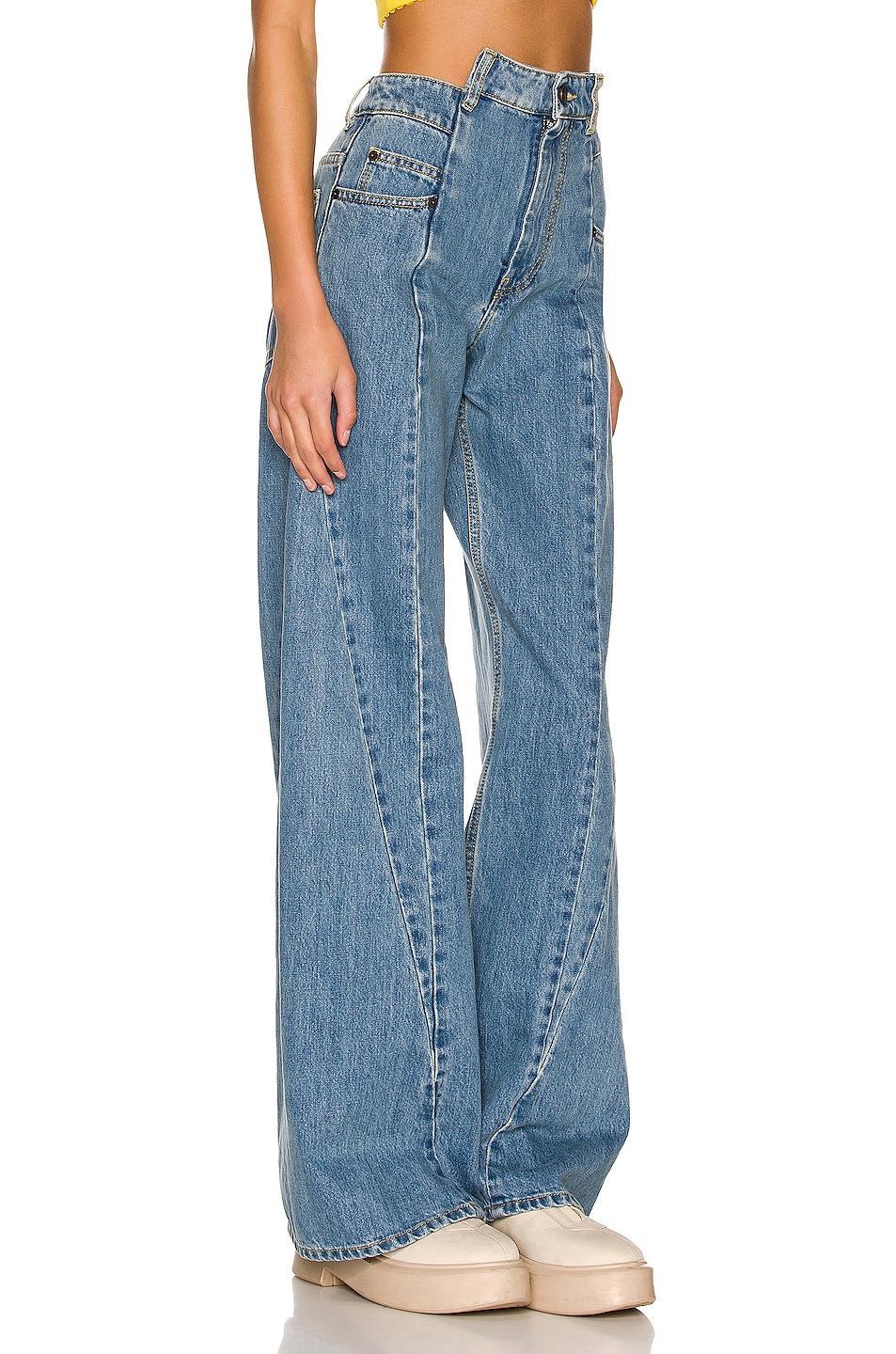 Maison Margiela 5 Pocket Wide Leg Jean in Blue Product Image