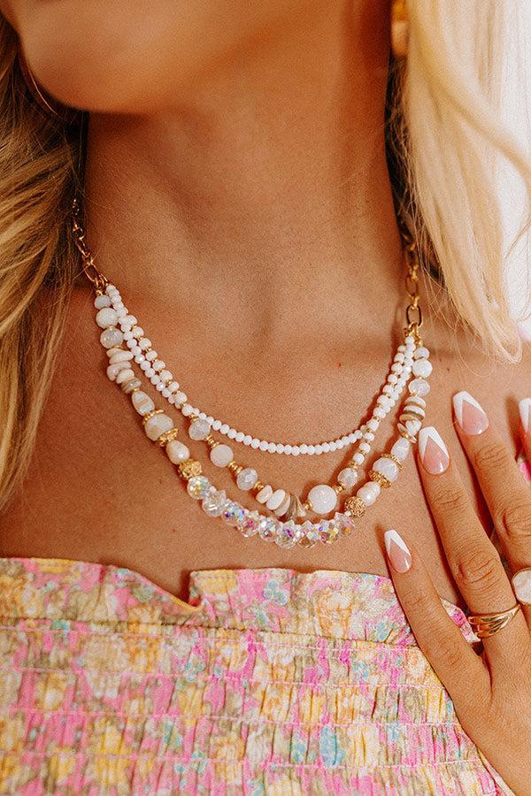 Well Loved Layered Necklace In White Product Image