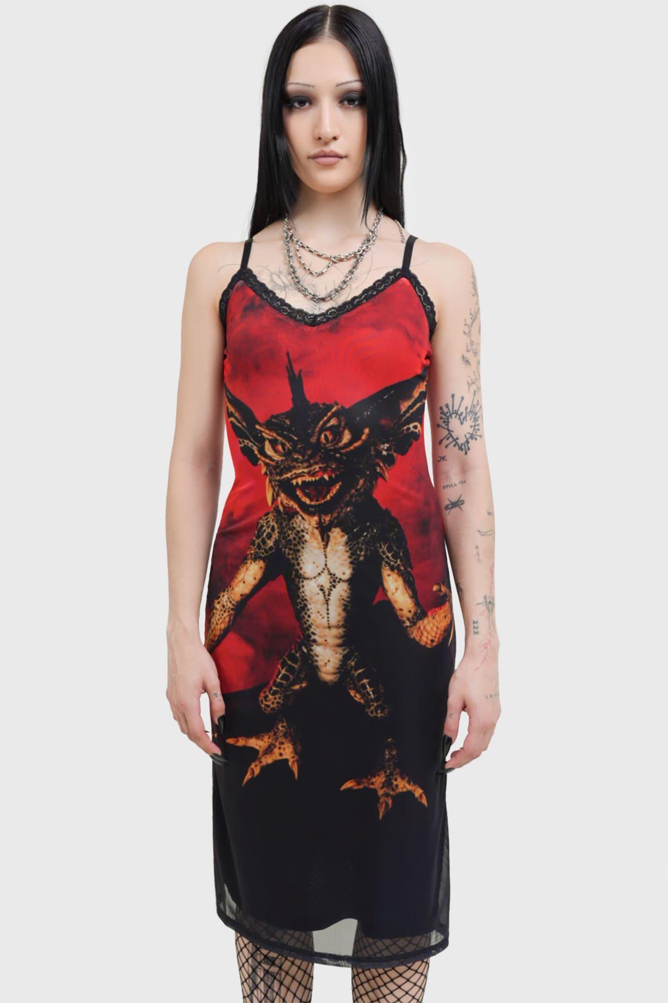 Gremlin Mohawk Mesh Midi Dress Female Product Image