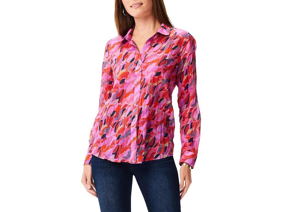 NIC+ZOE Petal Splash Crinkle Shirt Multi) Women's Clothing Product Image