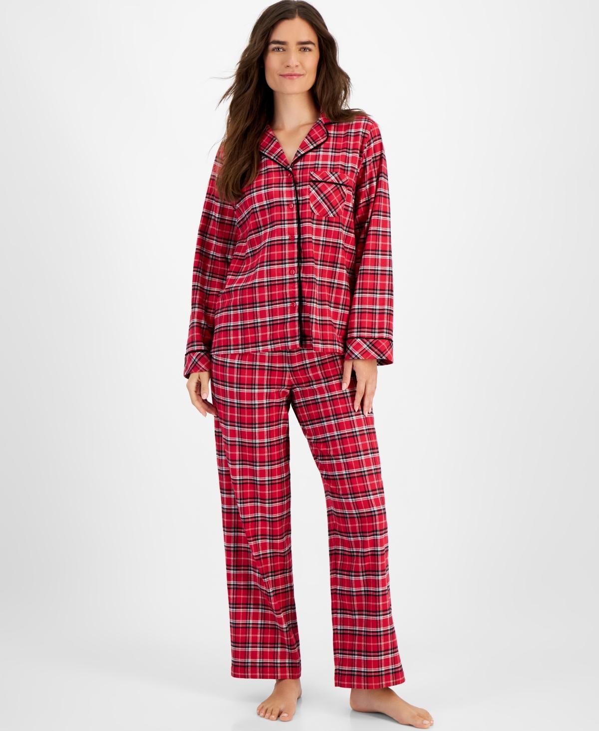 Charter Club Womens 2-Pc. Cotton Flannel Pajamas Set, Created for Macys Product Image