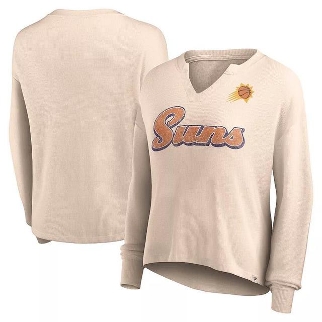 Womens Fanatics Branded Tan Phoenix Suns Go For It Long Sleeve Notch Neck T-Shirt Product Image