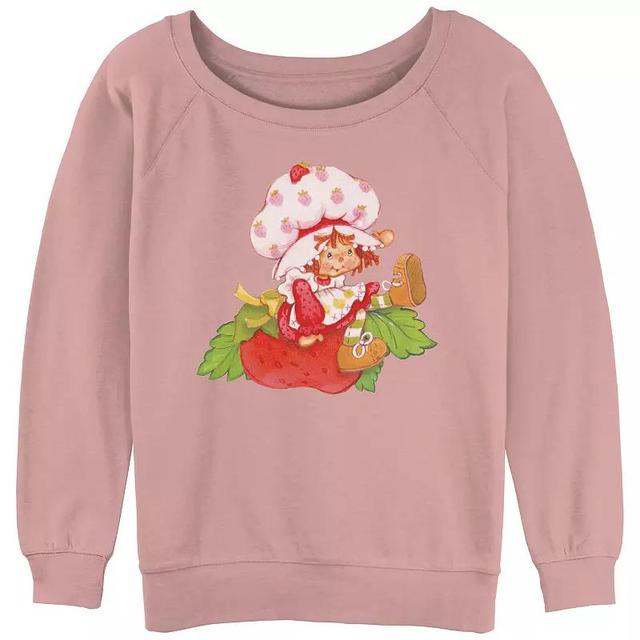 Juniors Strawberry Shortcake Berry Chill Slouchy Terry Graphic Pullover, Womens Product Image